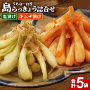 【ふるさと納税】島らっきょう塩漬け キムチ漬け 詰め合わせ5個セット