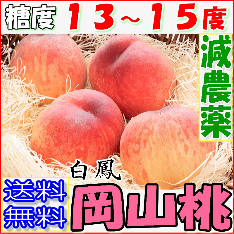 2021年分予約 減農薬 岡山 白鳳 白桃 桃 大玉11〜13玉 約3.7kg〜4kg 化粧箱入 贈答用 ギフト 産地直送 SSS