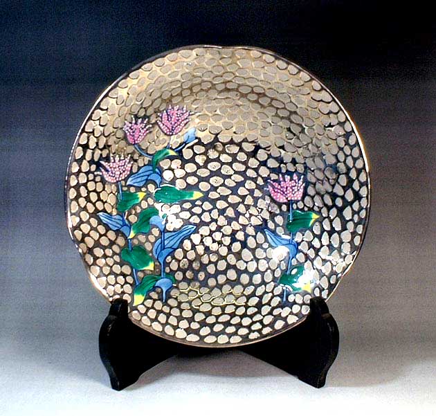 有田焼 染錦プラチナ彩ほととぎす絵器 陶芸作家 藤井錦彩 作