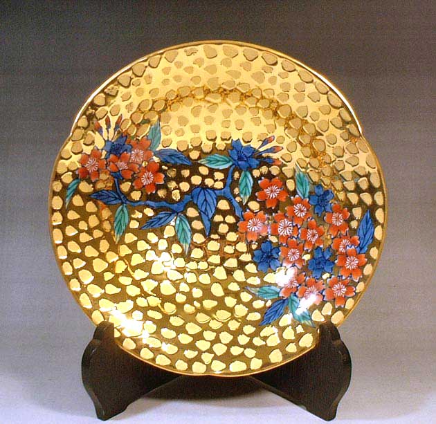 有田焼 染錦黄金桜絵器 陶芸作家 藤井錦彩 作