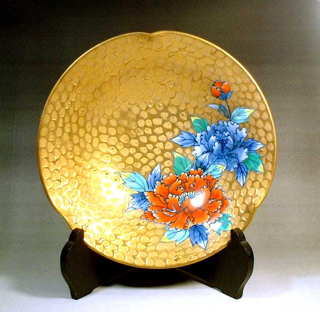 有田焼 染錦黄金牡丹絵器 陶芸作家 藤井錦彩 作
