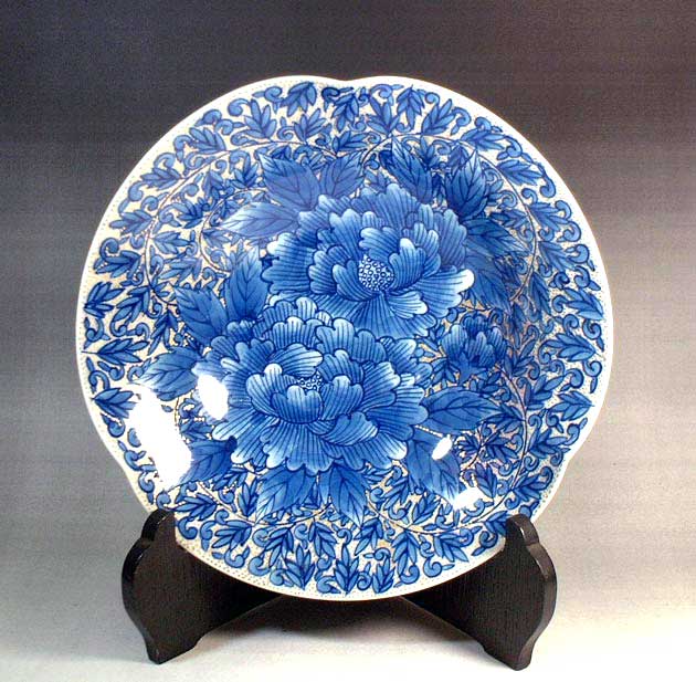 有田焼 染錦金彩唐草牡丹絵器 陶芸作家 藤井錦彩 作