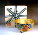 有田焼茶道具染錦黄金藤絵抹茶茶碗陶芸作家 藤井錦彩 作