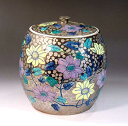 有田焼茶道具染錦プラチナ彩鉄線花絵水指陶芸作家 藤井錦彩 作