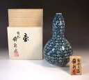 有田焼・伝統工芸・総手描き染錦小花文様飾り花瓶陶芸作家 藤井錦彩 作