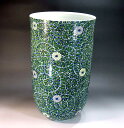 有田焼・伝統工芸・総手描き色鍋島様式菊唐草文様花瓶陶芸作家 藤井錦彩 作