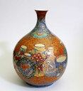 特別作品・極上手・総手描き・伝統工芸金襴手様式壷尽くし文様花瓶陶芸作家 藤井錦彩 作