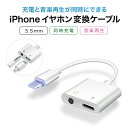 【送料無料 】 イヤホン 変換アダプタ イヤホン変換ケーブル 変換 アダプタ iPhone アイフォン 2in1 充電 音楽再生 イヤホンジャック iPhone12 変換ケーブル Lightning 通話 音楽再生