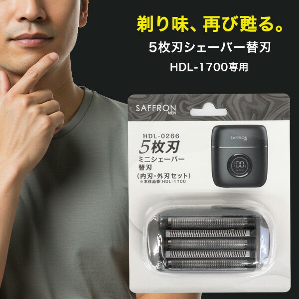 【剃り味復活】5枚刃ミニシェーバー替刃 HDL-0266 内刃 外刃セット 純正交換パーツ HDL-1700対応 交換目安6ヵ月 吊り下げパッケージ