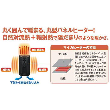 丸型パネルヒーター 電気ストーブ マイカヒーター デスクヒーター 600W 1200W 暖房器具 暖かい おしゃれ 小型