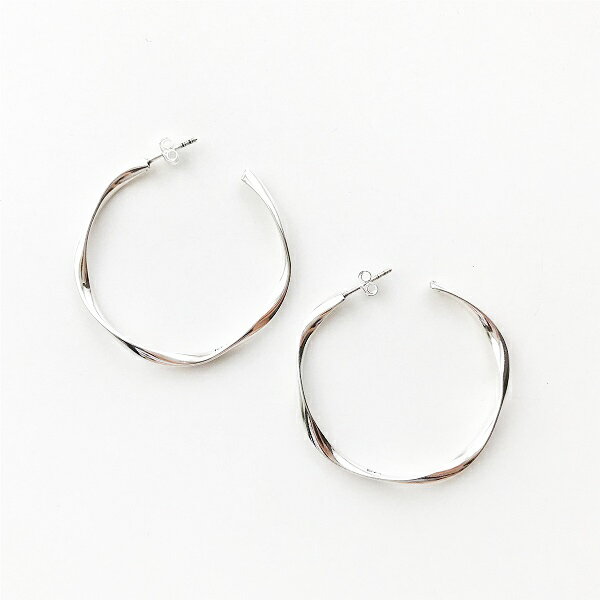 ★再入荷！★【PHILIPPE AUDIBERT/フィリップオーディベール】Charlee earring M brass silver color,フープ ピアス イヤリング ベーシック シルバー オシャレ 人気 シンプル ジュエリー アクセサリー ブランド