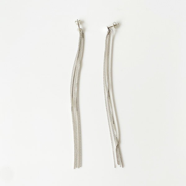 【Saskia Diez/サスキアディツ】FINE EARRINGS LONG CUBIC & ROUND 925 AG