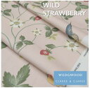 ウエッジウッド　輸入生地商品名：WILDSTRAWBERRY/blush・linen ブランド名：WEDGWOOD（ウエッジウッド）＊50cm以上10cm単位プリント　カルトナージュ　生地　布　トートバッグ　エコバッグ　カット売り