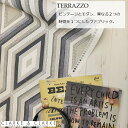 イギリス 輸入生地商品名：TERRAZZO/naturalブランド名：CLARKE＆CLARKE（クラーク＆クラーク）＊50cm以上10cm単位モノトーン 黒 グレー 綿100％ コットン ビンテージ 民族柄 生地 布 マスク トートバッグ エコバッグ