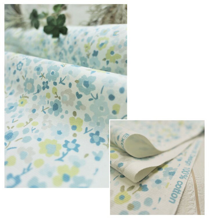 イギリス 小花柄商品名：CONFETTI/mineralブランド名：CLARKE＆CLARKE(クラーク＆クラーク）＊50cm以上10cm単位女の子　花柄　ブルー　水色　カルトナージュ　ハンドメイド　バッグ　生地　布　マスク　人気　入園　入学　トートバッグ　エコバッグ