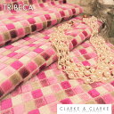 輸入生地 幾何学柄商品名：TRIBECA/Orchid ブランド名：CLARKE＆CLARKE(クラーク＆クラーク）＊ハーフカット＊30cm以上10cm単位イギリス 生地 布 ベルベット カルトナージュ ピンク 赤 四角 カワイイ かわいい ピンク 財布 人気