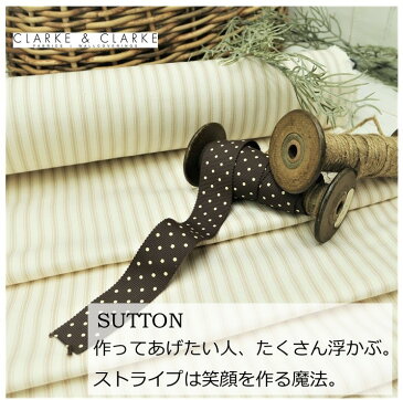 イギリス　ストライプ商品名：SUTTON/naturalブランド名：CLARKE＆CLARKE（クラーク＆クラーク）＊50cm以上10cm単位輸入生地　ベージュ　ピンストライプ　上品　トラッド　生地　布　アウトレット　激安　エコバッグ　トートバッグ　激安