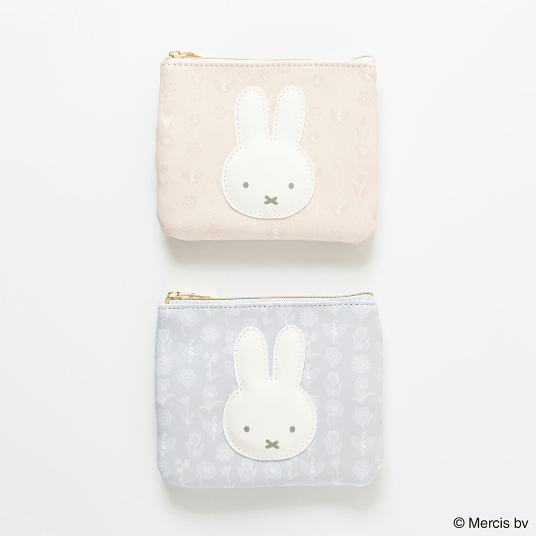 送料込：MIFFY FLOWER APPLIQUE ティッシュポーチ　 MIFFY ミッフィー BORRIS ボリス グッズ 大人 ポーチ スクエアポーチ キャラクター..