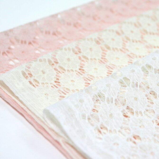 プティフルールラッセルレース 50cm単位 ポリエステル 花 花柄 レース ハンドメイド ソーイング 日本製 手芸 生地 布 裁縫 ワンピース 衣装 服地 マスク おしゃれ ラッセルレース