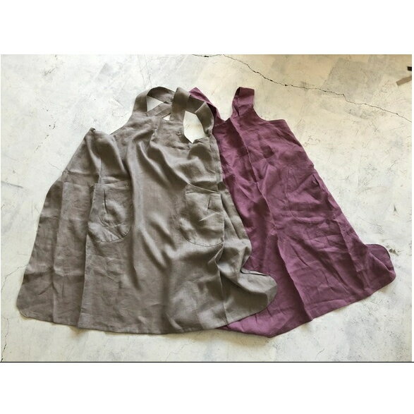 バッククロス　フルエプロン　フレンチリネン仕様