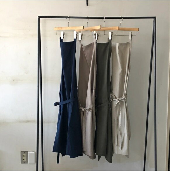 リネンコットンフルエプロン　　日本製　long apron