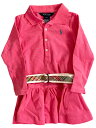 ラルフローレン　Ralph Lauren　ベビー　キッズ　子供服ベルト付き　長袖ポロシャツ風　ワンピース　☆サイズ：2T・3T・4T(歳)☆　KNR-222