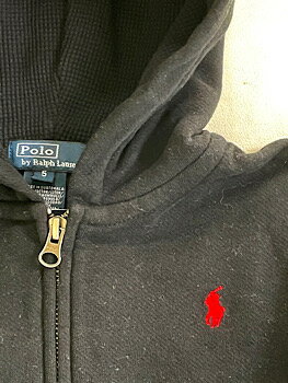 ラルフローレン Ralph Lauren ベビー・キッズ 子供服ヴィンテージ 裏サーマル ジップアップスウェットパーカ ★サイズ:5T(歳)★ KNR-347