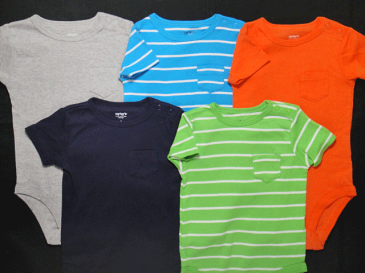 【あす楽】【新品】カーターズ(Carter's) ボディスーツ・ロンパース(半袖) インナーに最適!新生児・ベビー用・肌着 バラ売り(単品)KNC-200