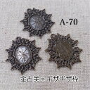 金古美チャーム*ギザギザ枠3個セット(A-70)【ネコポス可】
