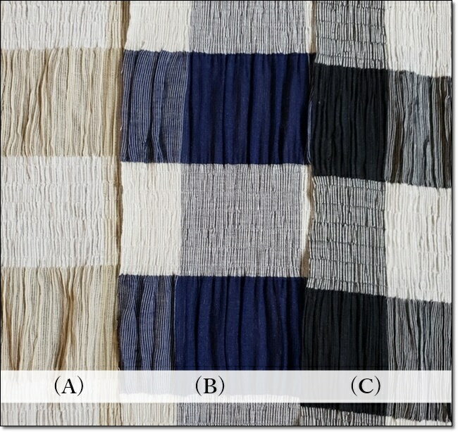 ＜ニット生地＞ビッグギンガムチェック＊大きな格子＊チェックシャーリーブルーゼ＊3色