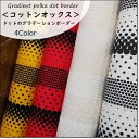 ＜コットンオックス生地＞Gradient polka dot borderドットのグラデーションボーダープリント 4色