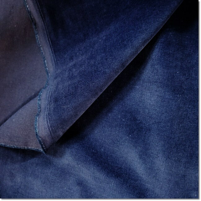 ＜布帛生地＞ストレッチ135cm幅インディゴ染め細畝シャツコール＊濃紺★