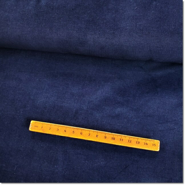 ＜布帛生地＞ストレッチ135cm幅インディゴ染め細畝シャツコール＊濃紺★