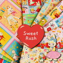 【10cm単位】Sweet Rush スイートラッシュ M便 1/20 koko seki 薄手 パネル柄 総柄 約108cm幅 生地 布 かわいい 昭和レトロ おしゃれ 綿100％ 女の子 男の子入園入学 fabricbird