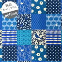 【綿麻キャンバス】★50cmハギレ★ストーリー story echino Standard カラー:E.ブルー系『縦約50cm×横約110cm』