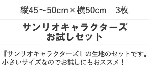 【縦約45〜50cm×横約50cm3枚】☆3枚入　サンリオキャラクターズ　お試しセット☆【福...