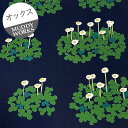 【オーガニックオックス】★約48cmハギレ★MUDDY WORKS　北欧風シロツメクサ　ネイビー　2022