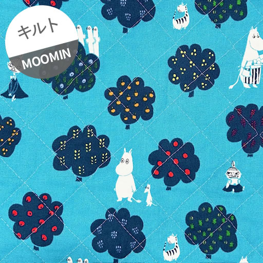 ★10cm単位続けてカット★ERI SHIMATSUKA × MOOMIN　ベリー摘み　マルヤッサ　ブルー