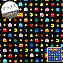 【オックス】★10cm単位続けてカット★パックマン ドット風柄　2022　【PAC-MAN バンダイナムコ レトロ ゲーム 生地 布 入園 通園 入学 通学 キャラクター】gmc