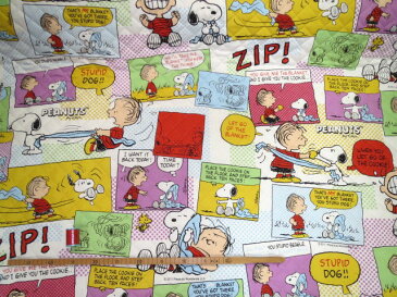 【キルト】★10cm単位続けてカット★スヌーピー　PEANUTS　スヌーピーコミック柄ビビッドカラー　2015　　【スヌーピー/PEANUTS/キャラクター生地・布/入園 通園・入学 通学/キルティング/2015cha】