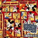 ☆【裁断済みキルト製作セット】 ミッキー&フレンズ スクエアフレーム柄 ウェルカムフレンズ レッド 2023【ディズニー ミッキ- ミニー ドナルド グーフィー 】