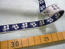 【100円均一】★50cm単位続けてカット★トレフル 刺繍テープ クローバー 紺地 15mm幅