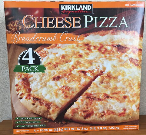 【在庫限り】【COSTCO】コストコ【KIRKLAND】（カークランド）チーズピザ　1.92kg(4.81g×4枚）（冷凍食品）【送料無料】