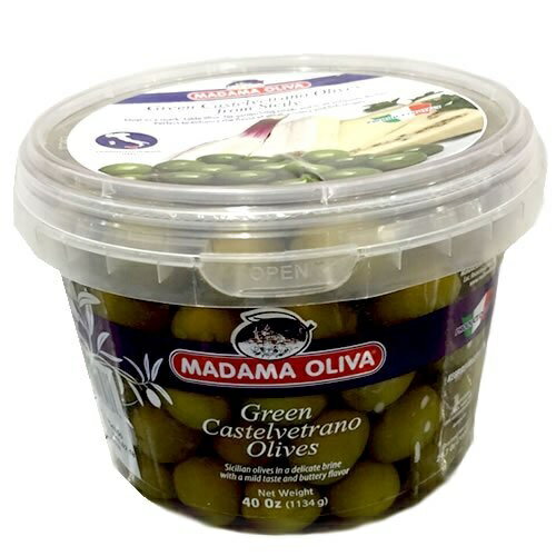 【在庫限り】【COSTCO】コストコ　(MADAMA OLIVA ) シチリアカステルベトラーノ グリーンオリーブ 700g 　（クール便発送）（要冷蔵）【送料無料】のサムネイル