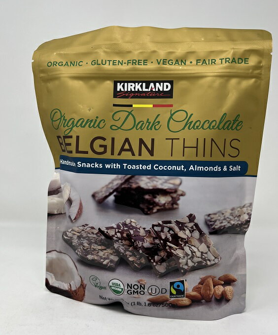 【在庫限り】【COSTCO】コストコ【KIRKLAND】（カークランド）オーガニックダークチョコレート ベルジャンシンズ 500g【送料無料】