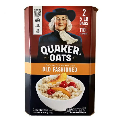 楽天ファビュラス【在庫限り】【COSTCO】コストコ　【QUAKER OATS】 クエーカー　オートミール オールドファッションスタイル 　4.52kg（2.26kg x 2袋）【送料無料】