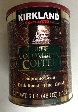 【在庫限り】【COSTCO】コストコ【KIRKLAND】（カークランド）100％ コロンビアコーヒー 1.36kg レギュラーコーヒー（粉）　細挽き【送料無料】