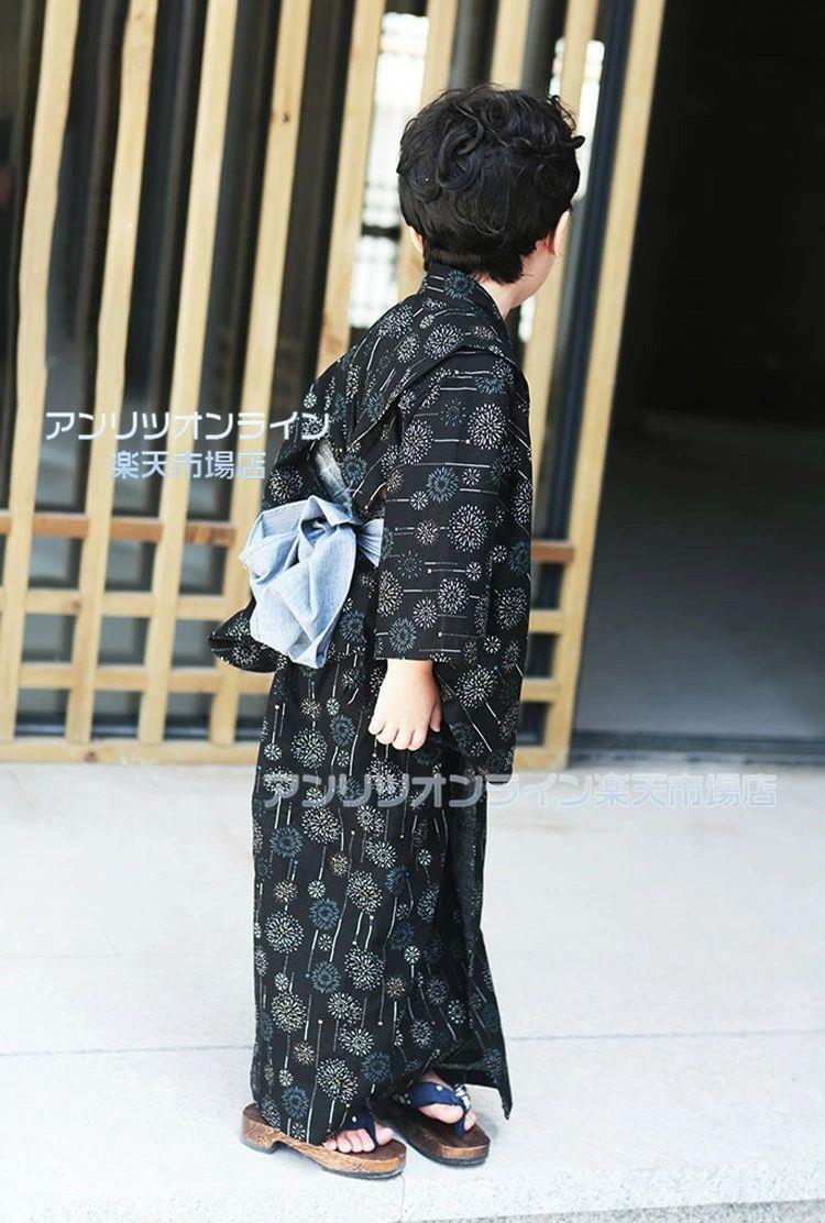 黒 花火 浴衣 子供 男の子 簡単 小学生 中学生 セット ゆかた キッズ 男児 簡単着付け 帯 下駄 和柄 和服 レトロ 洗える 夏祭り 夕涼み会 お祭り 文化祭 盆踊り お盆休み お祝い プレゼント かわいい 可愛い おしゃれ かっこいい 七五三 80 90 100 110 120 130 140 150 160