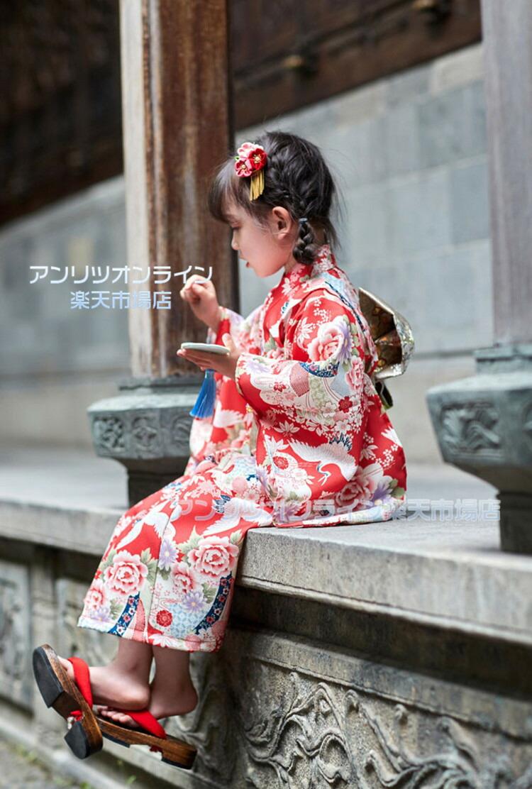 鶴 桜 赤 浴衣 子供 女の子 簡単 セット 単品 ゆかた yukata キッズ 女児 小学生 中学生 簡単着付け 作り帯 2点セット 和柄 レトロ 洗える 夏祭り 夕涼み会 花火 お祭り 文化祭 盆踊り お盆休み お祝い プレゼント かわいい おしゃれ 七五三 90 100 110 120 130 140 150 160