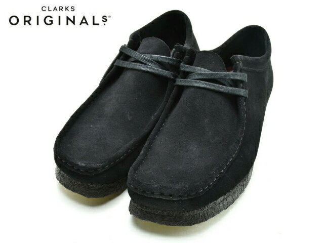 クラークス ワラビー ロー CLARKS WALLABEE UK規格　ブラックスエード 26155519